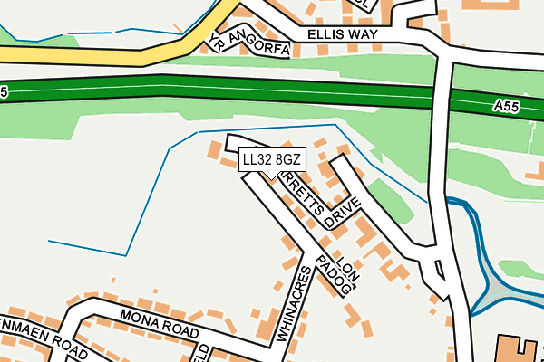 LL32 8GZ map - OS OpenMap – Local (Ordnance Survey)
