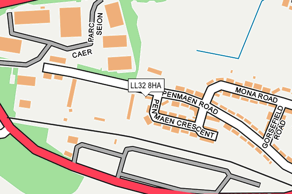 LL32 8HA map - OS OpenMap – Local (Ordnance Survey)