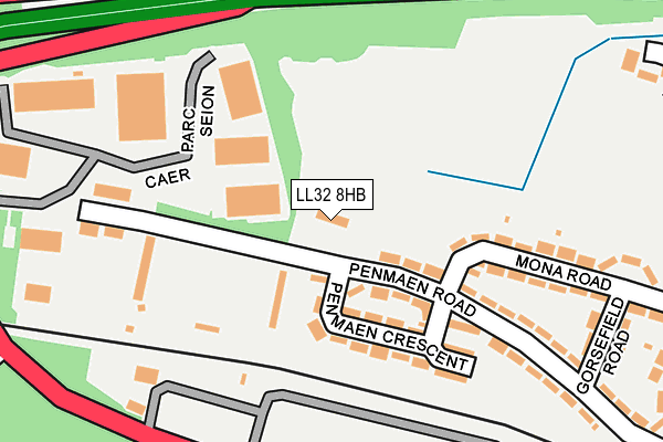 LL32 8HB map - OS OpenMap – Local (Ordnance Survey)