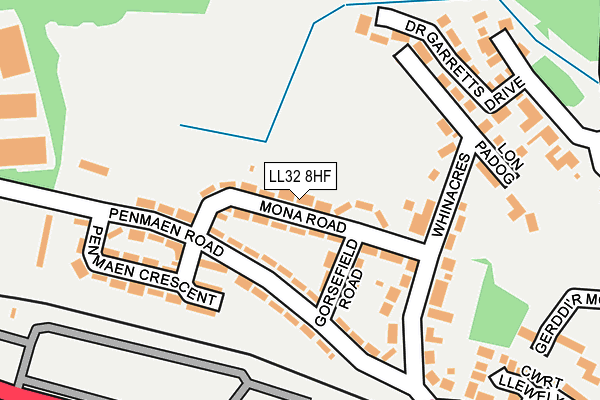 LL32 8HF map - OS OpenMap – Local (Ordnance Survey)