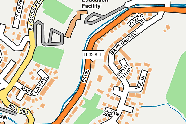 LL32 8LT map - OS OpenMap – Local (Ordnance Survey)