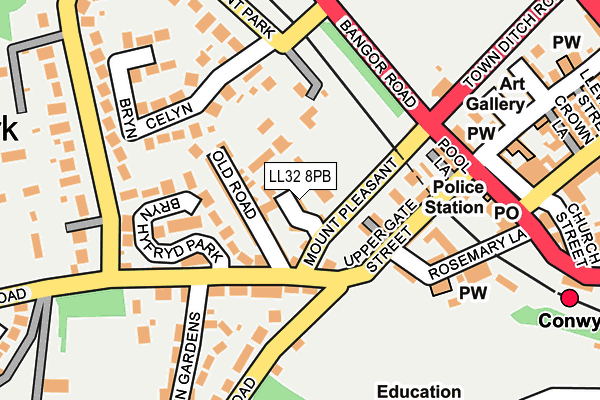 LL32 8PB map - OS OpenMap – Local (Ordnance Survey)