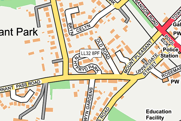 LL32 8PF map - OS OpenMap – Local (Ordnance Survey)