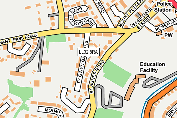 LL32 8RA map - OS OpenMap – Local (Ordnance Survey)