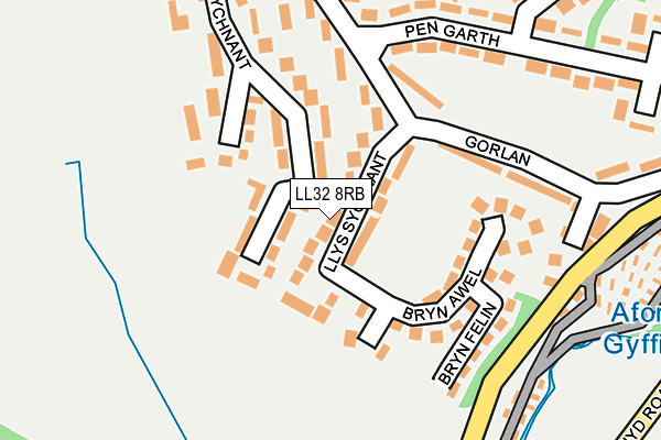 LL32 8RB map - OS OpenMap – Local (Ordnance Survey)