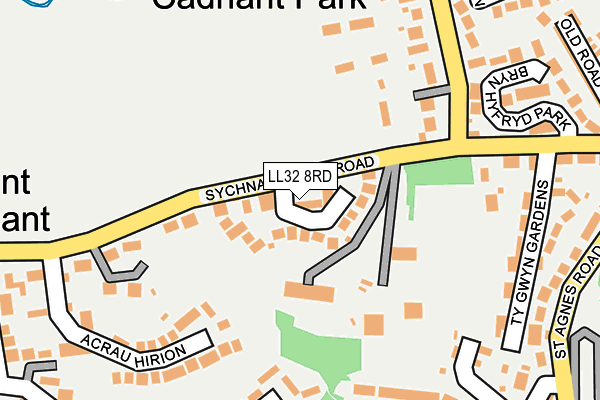 LL32 8RD map - OS OpenMap – Local (Ordnance Survey)