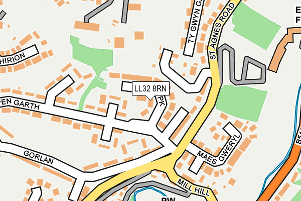 LL32 8RN map - OS OpenMap – Local (Ordnance Survey)