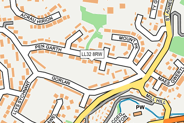 LL32 8RW map - OS OpenMap – Local (Ordnance Survey)
