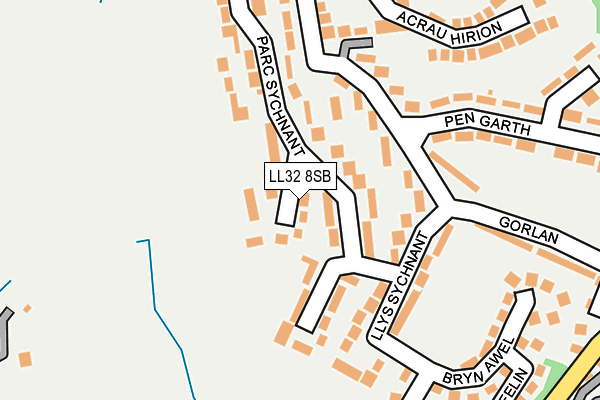 LL32 8SB map - OS OpenMap – Local (Ordnance Survey)