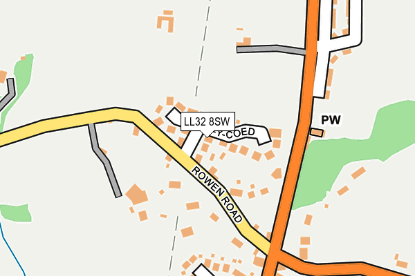 LL32 8SW map - OS OpenMap – Local (Ordnance Survey)