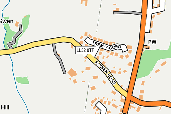 LL32 8TF map - OS OpenMap – Local (Ordnance Survey)