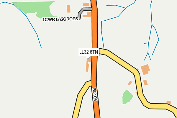 LL32 8TN map - OS OpenMap – Local (Ordnance Survey)
