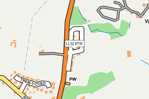 LL32 8TW map - OS OpenMap – Local (Ordnance Survey)
