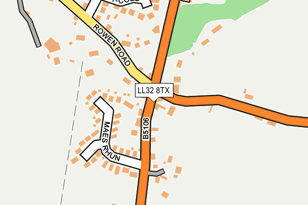 LL32 8TX map - OS OpenMap – Local (Ordnance Survey)
