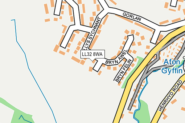 LL32 8WA map - OS OpenMap – Local (Ordnance Survey)