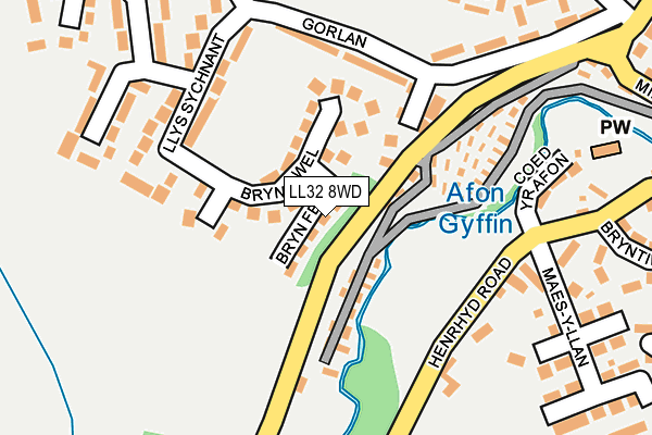 LL32 8WD map - OS OpenMap – Local (Ordnance Survey)