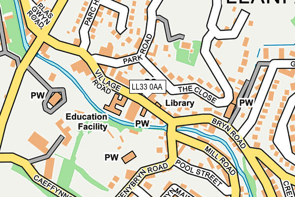LL33 0AA map - OS OpenMap – Local (Ordnance Survey)