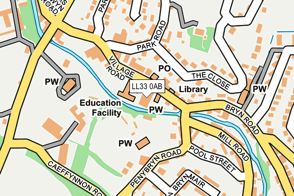 LL33 0AB map - OS OpenMap – Local (Ordnance Survey)