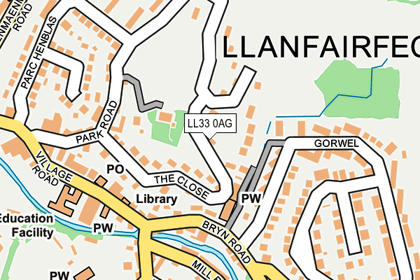 LL33 0AG map - OS OpenMap – Local (Ordnance Survey)