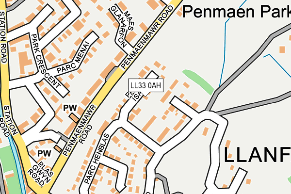LL33 0AH map - OS OpenMap – Local (Ordnance Survey)