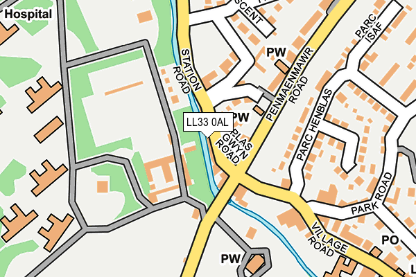 LL33 0AL map - OS OpenMap – Local (Ordnance Survey)
