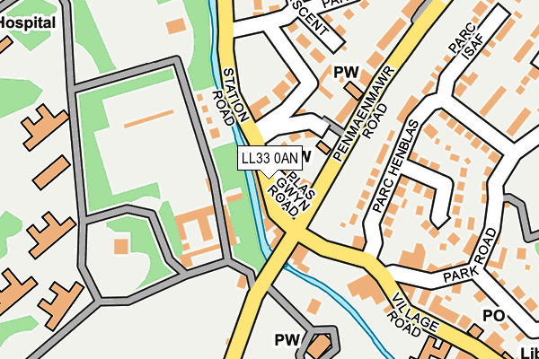 LL33 0AN map - OS OpenMap – Local (Ordnance Survey)