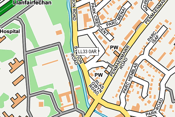 LL33 0AR map - OS OpenMap – Local (Ordnance Survey)