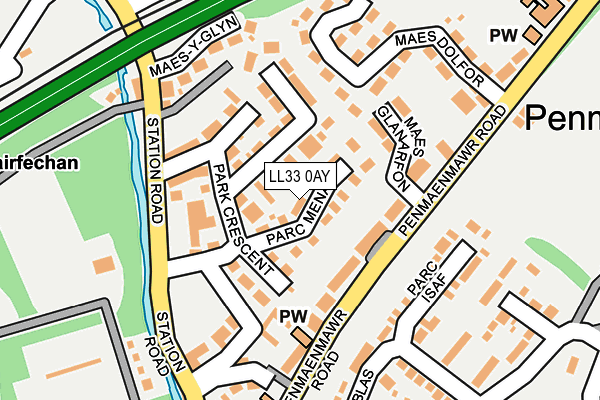 LL33 0AY map - OS OpenMap – Local (Ordnance Survey)