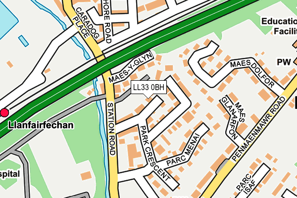 LL33 0BH map - OS OpenMap – Local (Ordnance Survey)