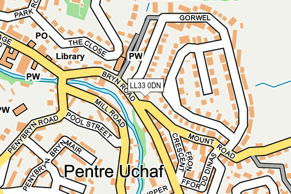 LL33 0DN map - OS OpenMap – Local (Ordnance Survey)