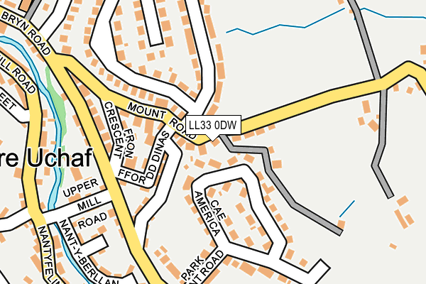 LL33 0DW map - OS OpenMap – Local (Ordnance Survey)