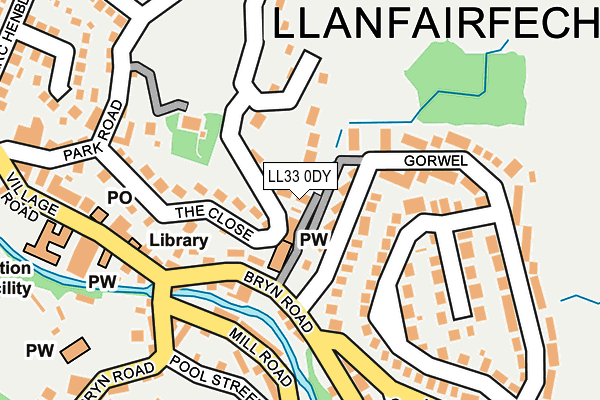 LL33 0DY map - OS OpenMap – Local (Ordnance Survey)