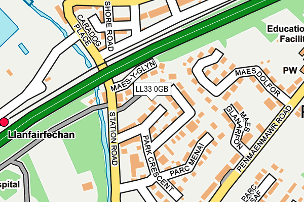 LL33 0GB map - OS OpenMap – Local (Ordnance Survey)