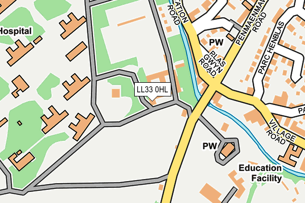 LL33 0HL map - OS OpenMap – Local (Ordnance Survey)
