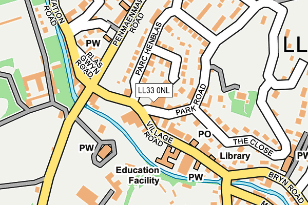 LL33 0NL map - OS OpenMap – Local (Ordnance Survey)