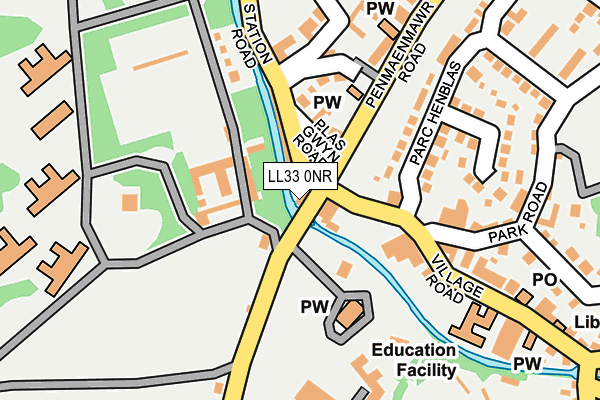 LL33 0NR map - OS OpenMap – Local (Ordnance Survey)