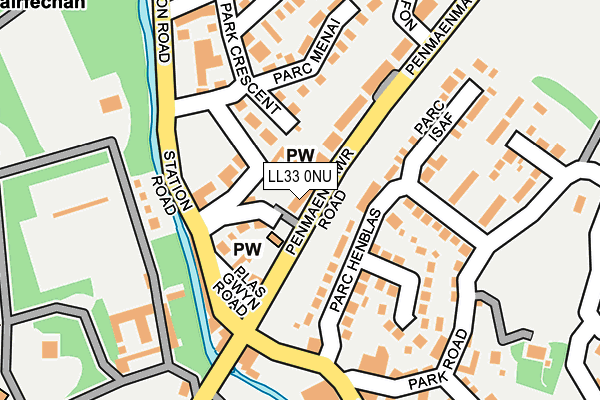 LL33 0NU map - OS OpenMap – Local (Ordnance Survey)