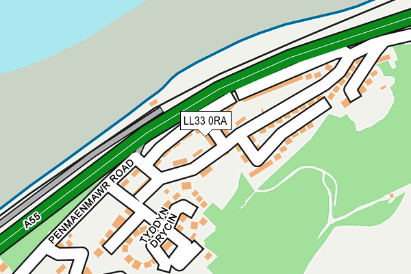 LL33 0RA map - OS OpenMap – Local (Ordnance Survey)