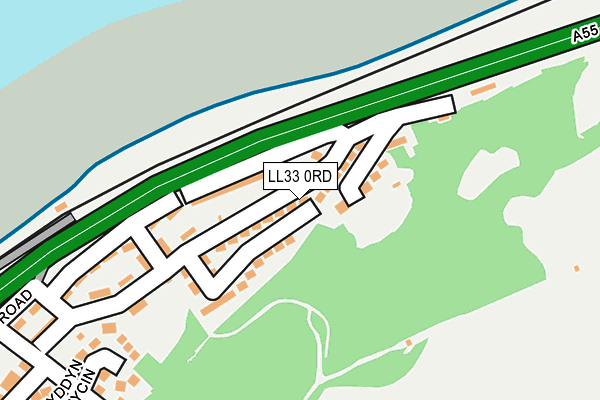 LL33 0RD map - OS OpenMap – Local (Ordnance Survey)