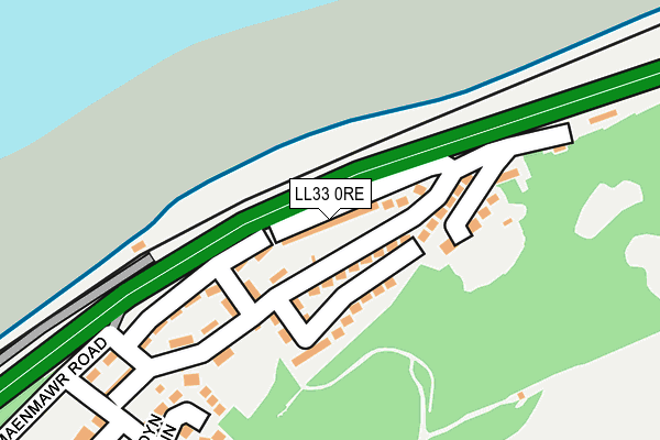 LL33 0RE map - OS OpenMap – Local (Ordnance Survey)