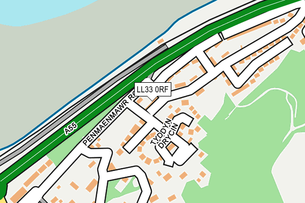 LL33 0RF map - OS OpenMap – Local (Ordnance Survey)