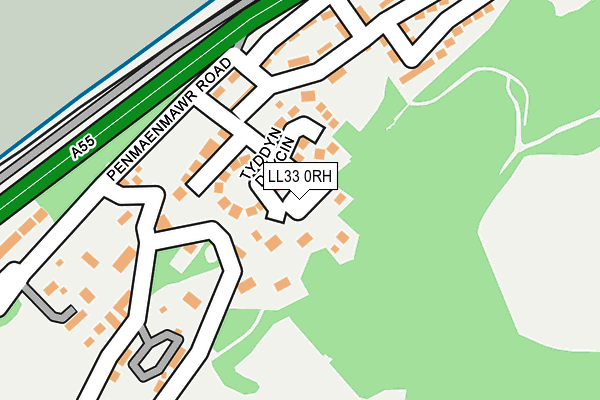 LL33 0RH map - OS OpenMap – Local (Ordnance Survey)