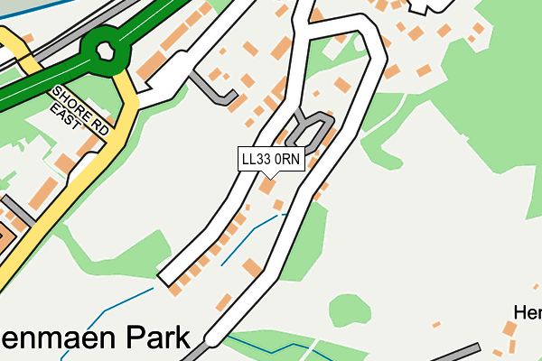 LL33 0RN map - OS OpenMap – Local (Ordnance Survey)