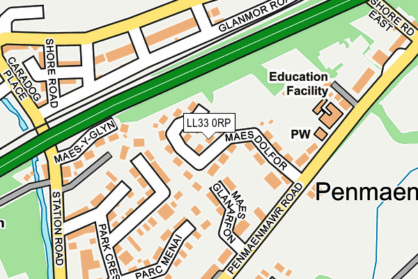 LL33 0RP map - OS OpenMap – Local (Ordnance Survey)
