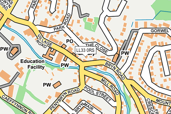 LL33 0RS map - OS OpenMap – Local (Ordnance Survey)