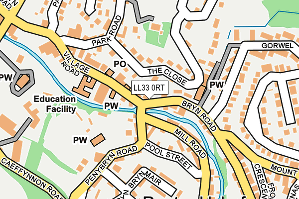 LL33 0RT map - OS OpenMap – Local (Ordnance Survey)