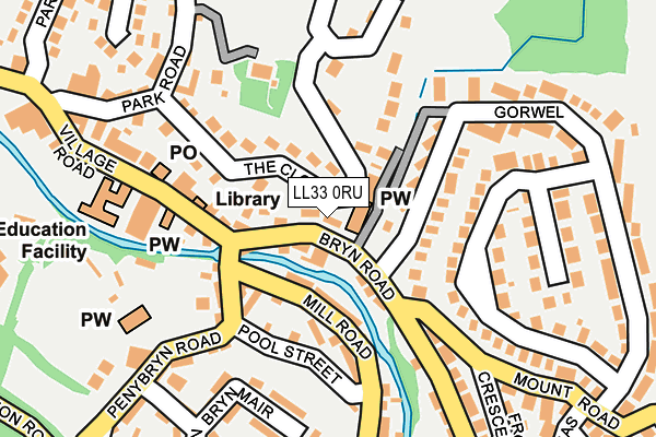 LL33 0RU map - OS OpenMap – Local (Ordnance Survey)