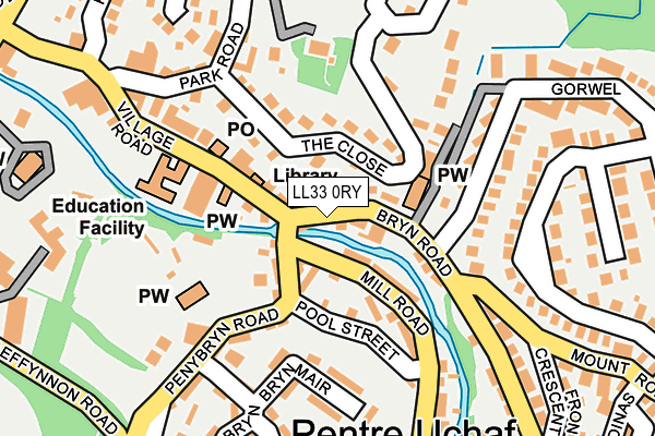 LL33 0RY map - OS OpenMap – Local (Ordnance Survey)