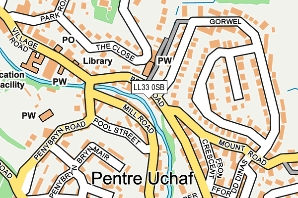 LL33 0SB map - OS OpenMap – Local (Ordnance Survey)