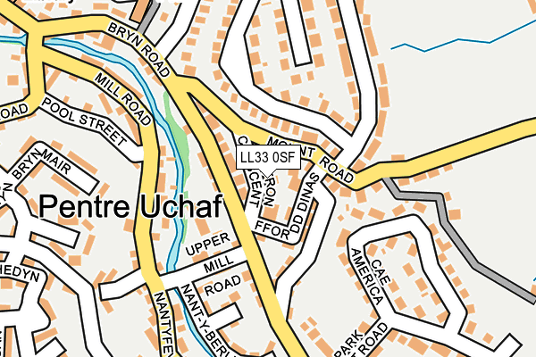 LL33 0SF map - OS OpenMap – Local (Ordnance Survey)